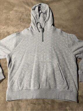 Nike Gray Hoodie with Mini Swoosh Pattern